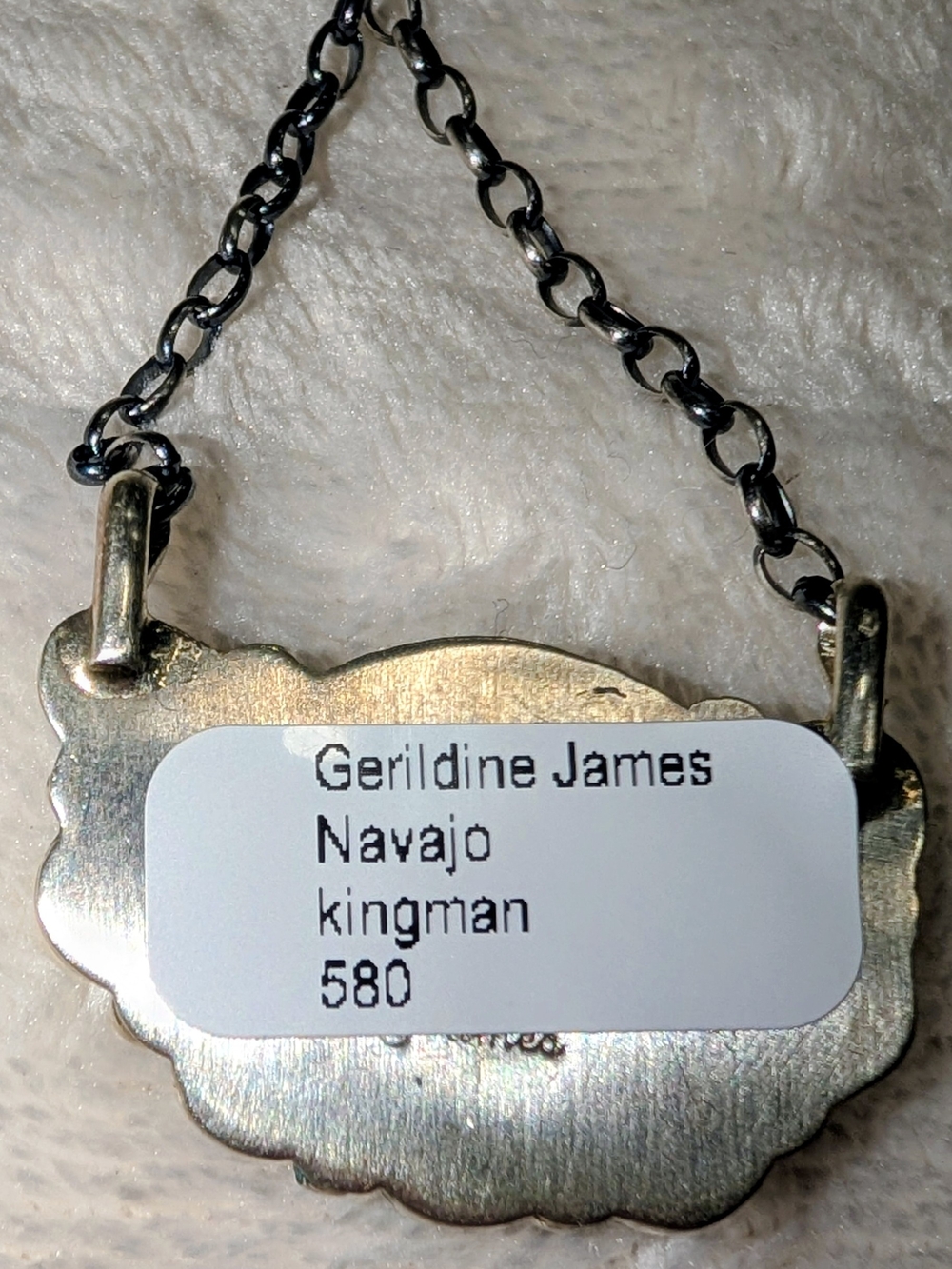 Kingman Turquoise Sterling Silver Teardrop Necklace By Gerildine James - Picture 2 of 2